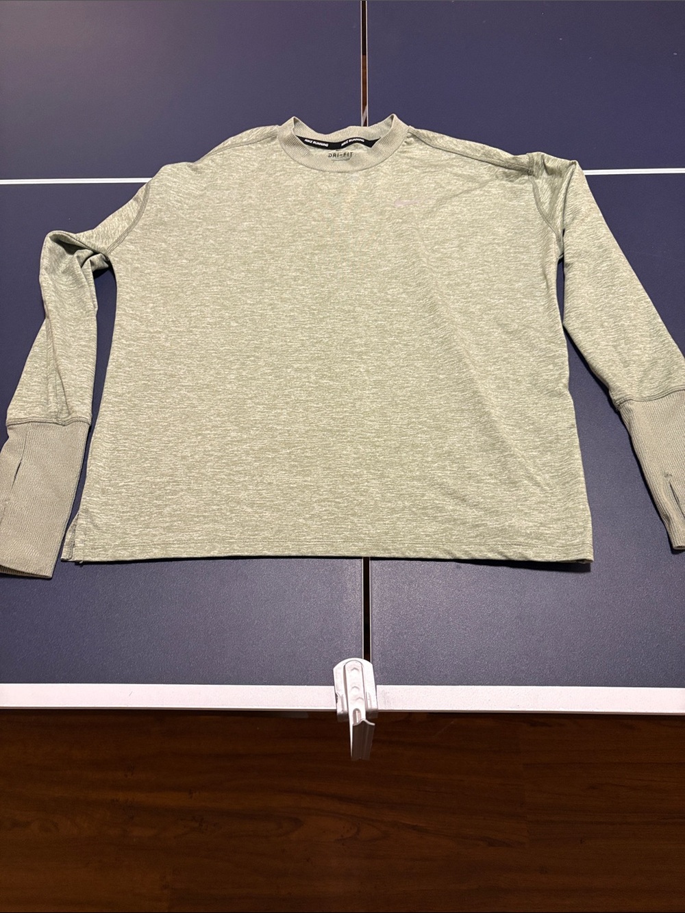 Nike Dri-FIT Heather Light Sage Green Running Tee size medium